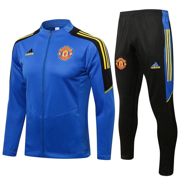 Trainingsanzug Manchester United 2022 Blau Schwarz